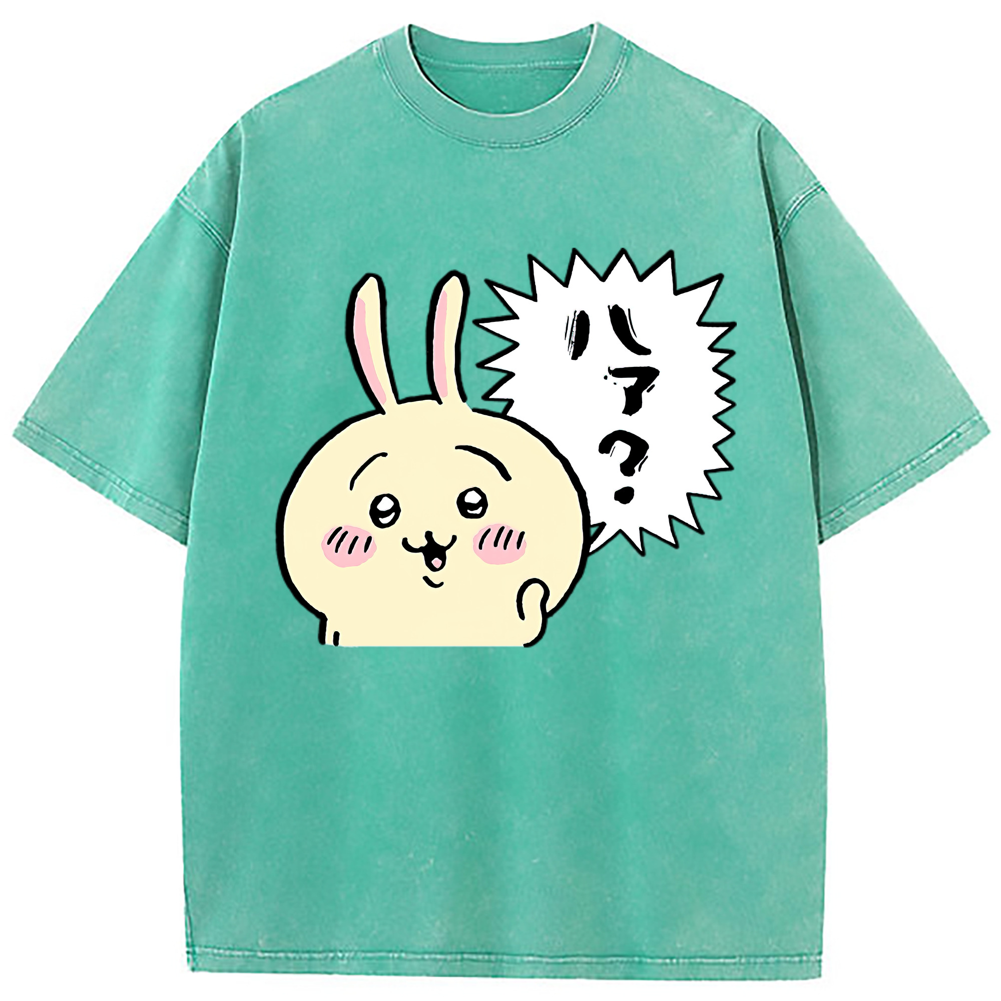 （画像用） ちいかわ うさぎ Chii-kawa usagi 綿100% ヴィンテージ風 半袖Tシャツ（フロントプリント）